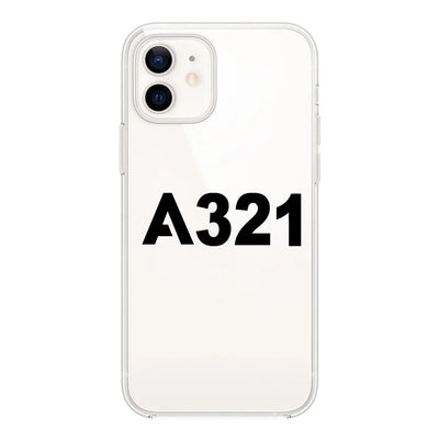 Airbus A321 Flat Text Transparent Silicone aviation themed transparent iPhone case for iPhone.