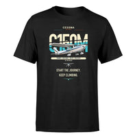 Thumbnail for Cessna 150M design on black t-shirt, single-side print
