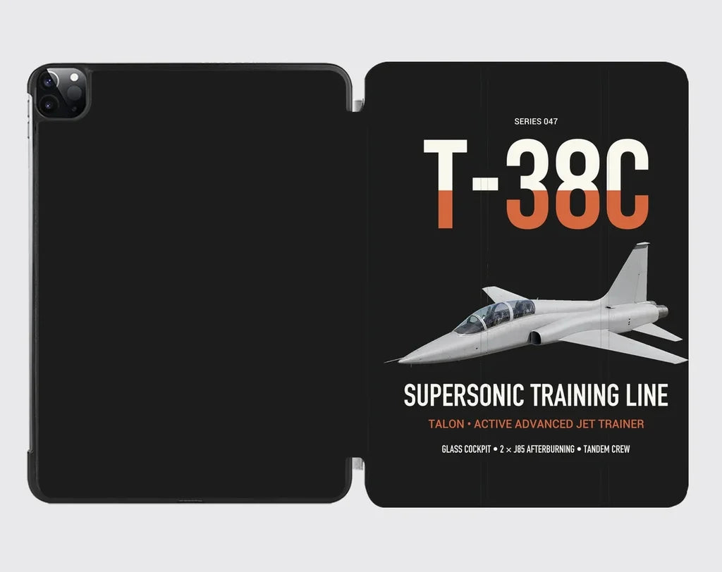 T-38C Talon design on black ipad tablet case