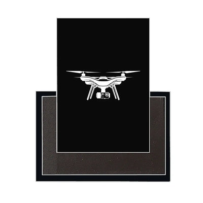Drone Silhouette aviation design magnet in strong neodymium core.