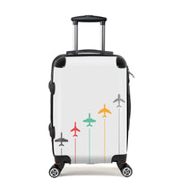 Thumbnail for Black & White Super Travel Icons Light Gray Cabin Size aviation luggage in durable shell.