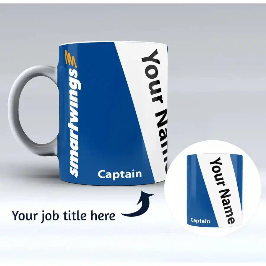 Smartwings Airlines Designed Ceramic White mug, White + Name