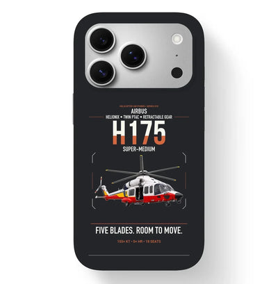 Airbus H175 design on black magsafe iphone case, for iPhone 17 Pro