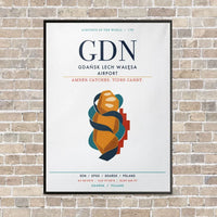 Thumbnail for Gdańsk Lech Wałęsa Airport GDN vertical canvas print - framed - white background