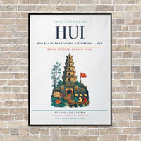 Thumbnail for Phu Bai International Airport HUI — Hue vertical canvas print - framed - white background
