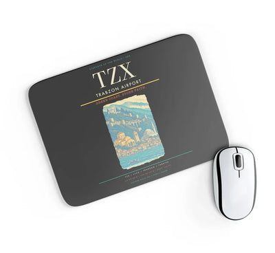 Trabzon Airport (TZX) design on black rectangle mouse pad