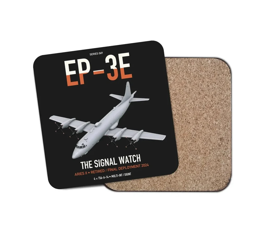EP-3E ARIES II design on black 1 piece coaster
