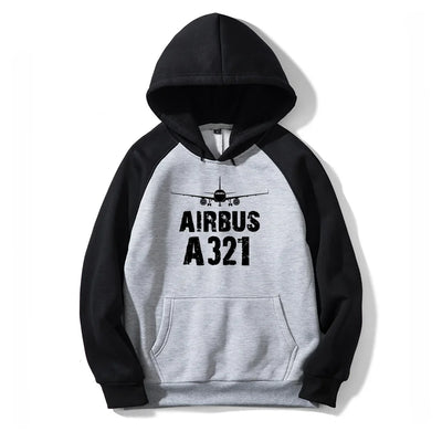 Airbus A321 & Plane aviation design on colourful cotton blend colourful hoodie.