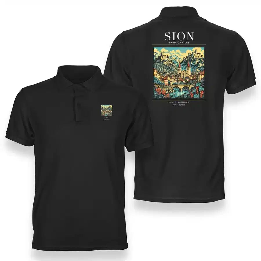 SION - Poster - Double-Side Polo - Black