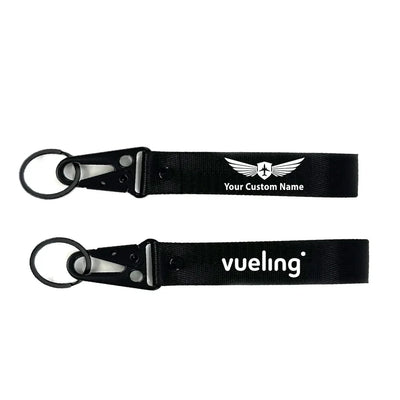 Vueling Airlines aviation hawk-shaped key chain, durable metal alloy.