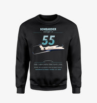 Thumbnail for Bombardier Learjet 55 design on black sweatshirt