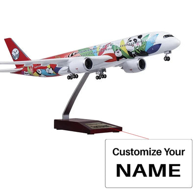 Side view of Sichuan Panda Airbus A350 Airplane Model (1/142 Scale) aviation LED model airplane in diecast metal with LED lig.