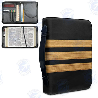 Pilot Epaulette 3 Lines aviation design PU accessories bag, PU faux leather construction.
