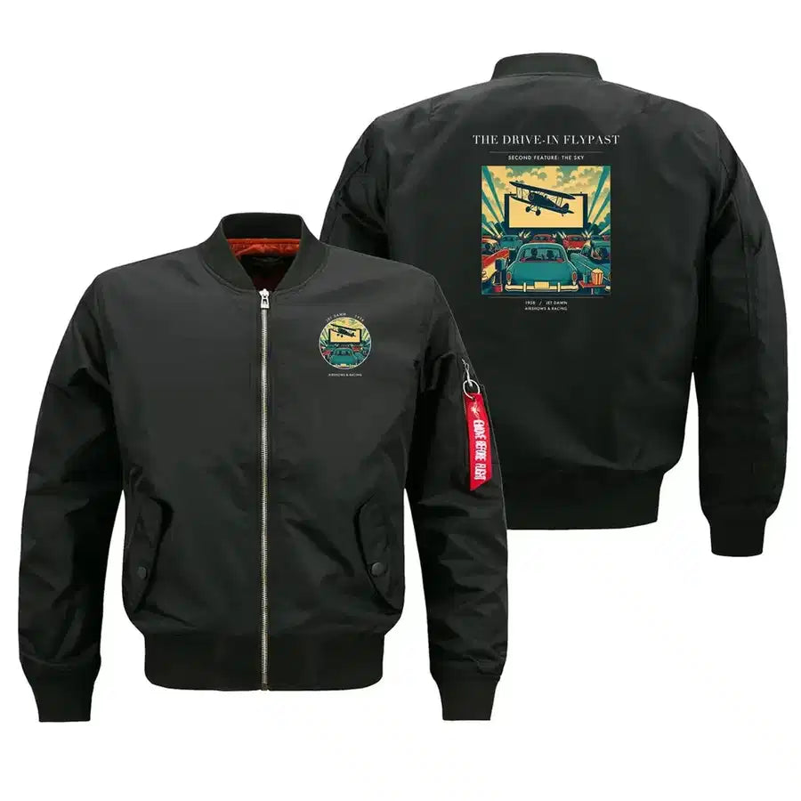 VINTAGE G4397 - The Drive-In Flypast - Bomber Jacket design on black