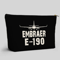 Thumbnail for Embraer E-190 & Plane aviation design zipper pouch, durable polyester construction.