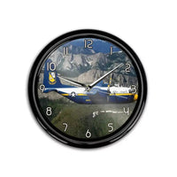 Thumbnail for Amazing View with Blue Angels aviation themed wall clock, premium wood and metal.