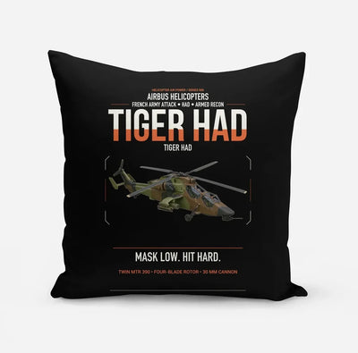 Airbus Helicopters Tiger HAD design on black pillow
