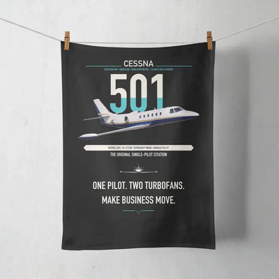 Cessna 501 Citation I SP design on black towel