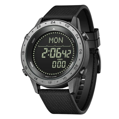 TANK 3 Men's Digital Watch Sports Calories Compass Waterproof 50M aviation shock-resistant pilot watch, rugged stainless stee.