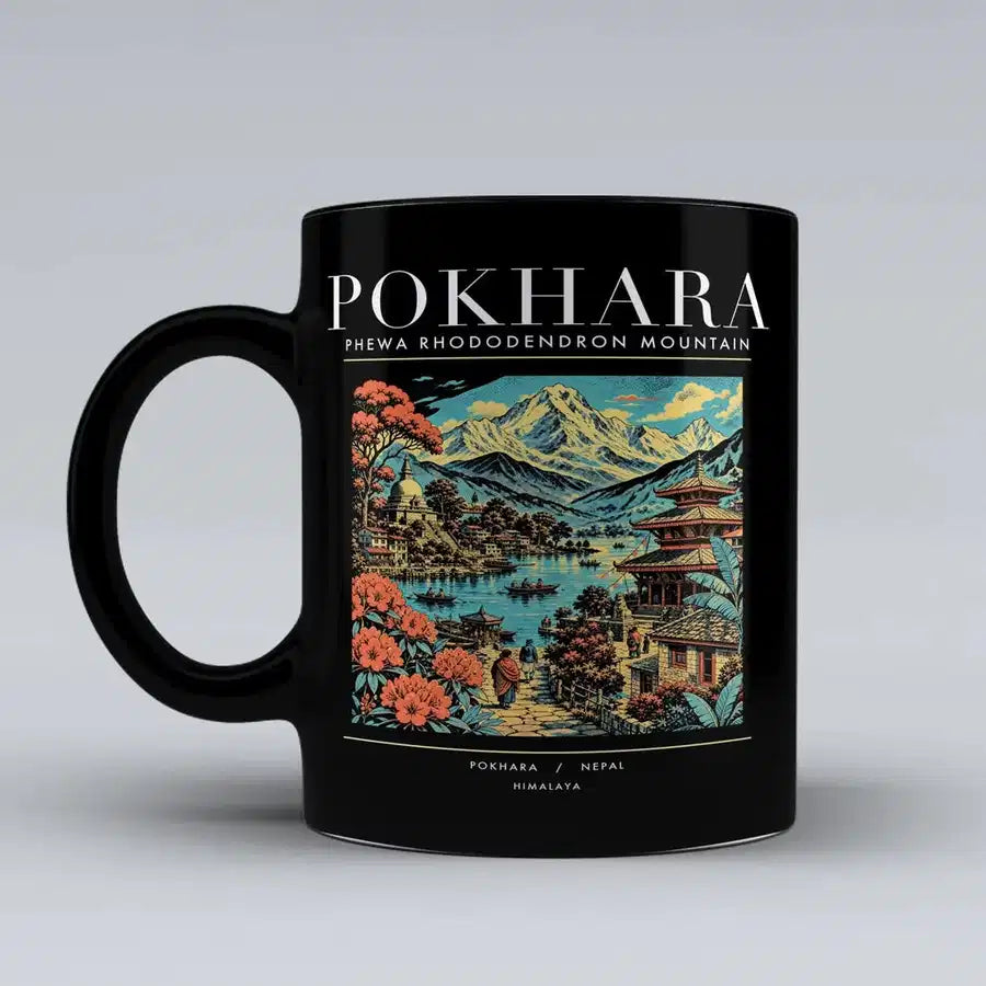 POKHARA - Poster - Mug - Black