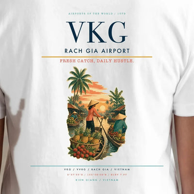Rach Gia Airport (VKG) double-side t-shirt design close-up cover