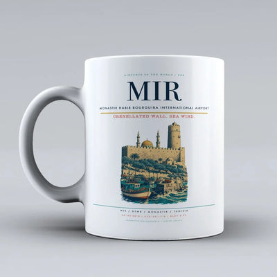 Habib Bourguiba International Airport MIR Mug design on white monastir