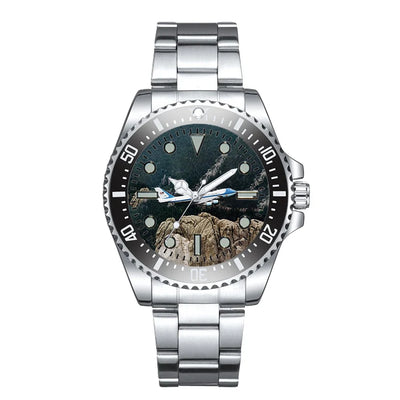 Side view of Cruising United States of America Boeing 747 Printed Pillows Luxury Aviators aviation aviator watch in premium s.