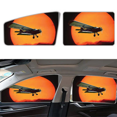 Amazing Antonov-2 With Sunset Car Sun Shade (Side window) aviation design on reflective polyester car side window sun shade.
