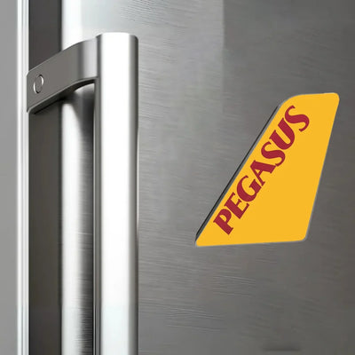 Pegasus Airlines aviation design tail magnet in 3D metal with magnetic back.