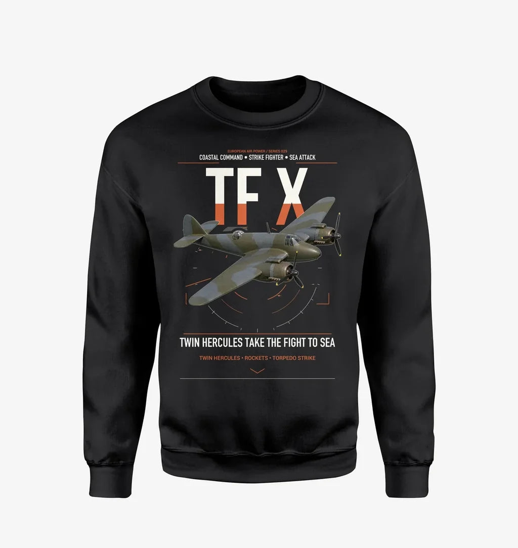 Bristol Beaufighter TF X design on black sweatshirt