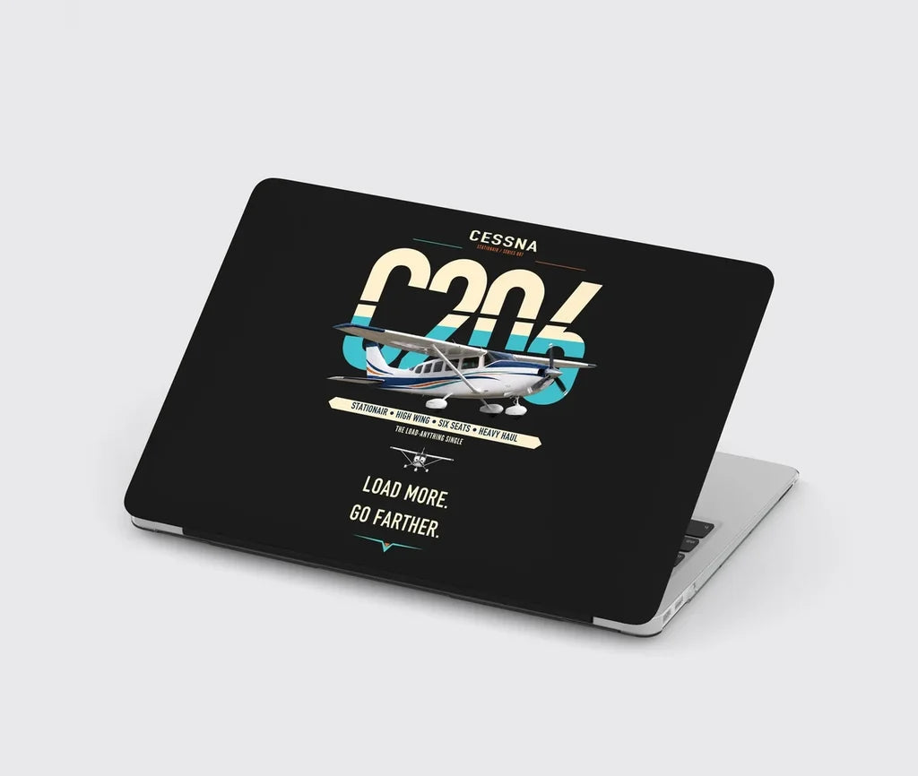 Cessna 206 Stationair design on black MacBook case
