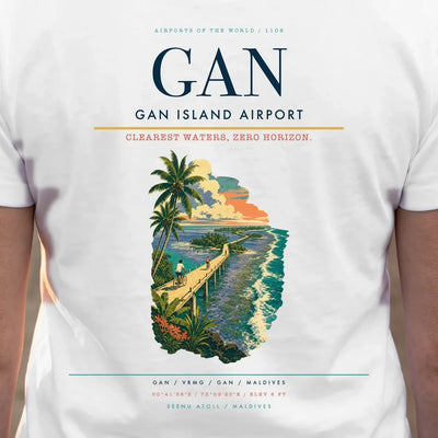 Gan Island Airport (GAN) double-side t-shirt design close-up cover