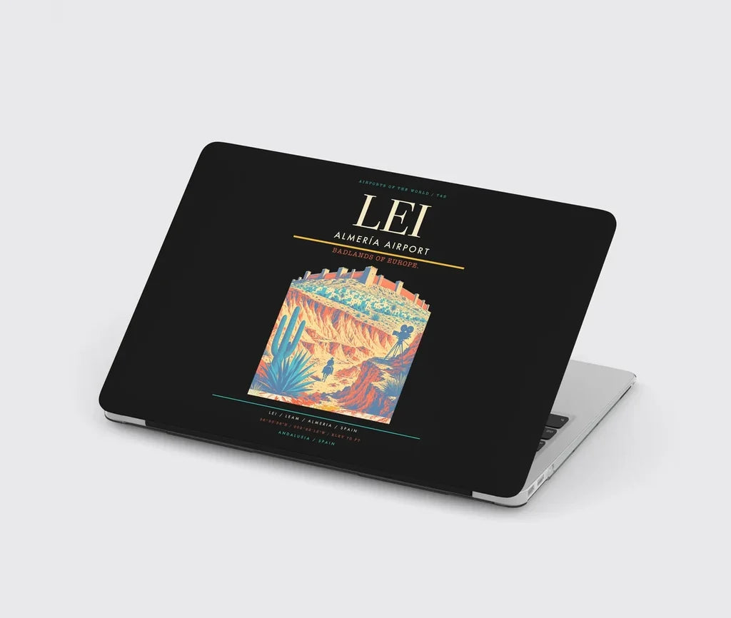 Almería Airport (LEI) design on black MacBook case
