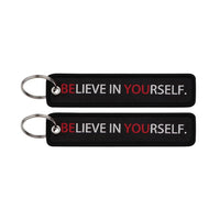 Thumbnail for BELIEVE IN YOURSELF. aviation fashion key chain in polished metal.