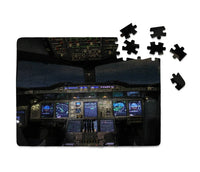 Thumbnail for Airbus A380 Cockpit aviation design puzzle, premium cardboard.