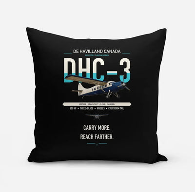 DHC-3 Otter design on black pillow