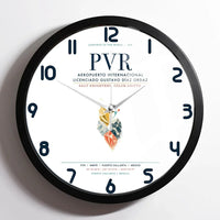 Thumbnail for Aeropuerto Internacional Licenciado Gustavo Díaz Ordaz (PVR) design on white framed wall clock