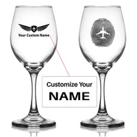 Thumbnail for Customisable Aviation Finger Print Wine Glass