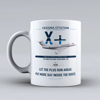 Thumbnail for Cessna Citation X+ design on white ceramic mug, double-side print