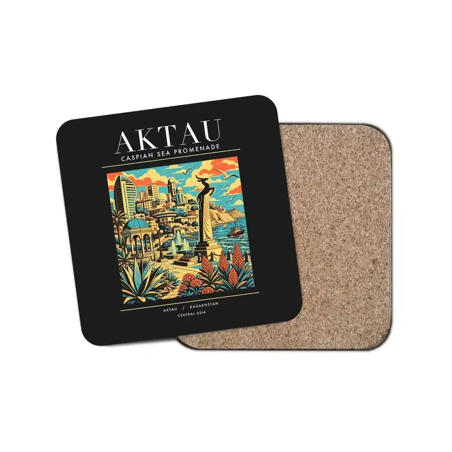 AKTAU - Poster - Coaster - Black