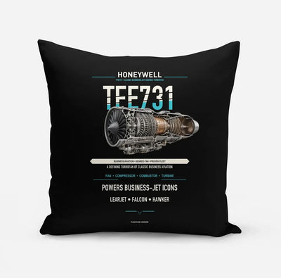 TFE731 design on black pillow