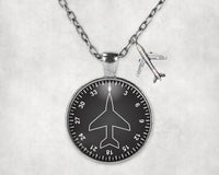 Thumbnail for Heading 2 aviation necklace, stainless steel body with engraved detail.