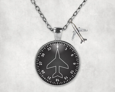 Heading 2 aviation necklace, stainless steel body with engraved detail.