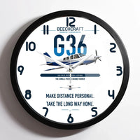 Thumbnail for Beechcraft Bonanza G36 design on white framed wall clock