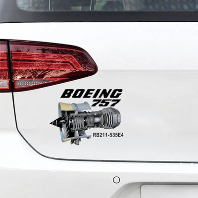 Boeing 757 & Rolls Royce Engine (RB211) Car aviation design car sticker in weather-resistant vinyl.