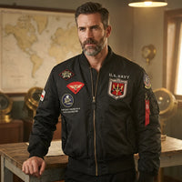 Thumbnail for Aviation pilot jacket worn on model — editorial