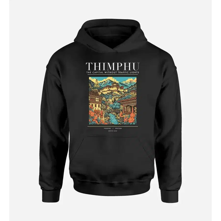 THIMPHU - Poster - Premium Hoodie - Black