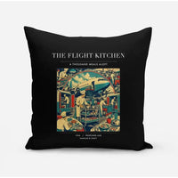 Thumbnail for VINTAGE G4092 - The Flight Kitchen - Designed Pillows design on black