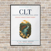 Thumbnail for Charlotte Douglas International Airport CLT vertical canvas print - framed - white background