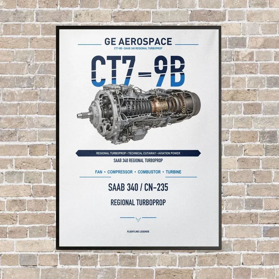 CT7-9B vertical canvas print - framed - white background